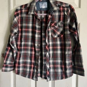 Volcom work wear plaid shirt kids size large